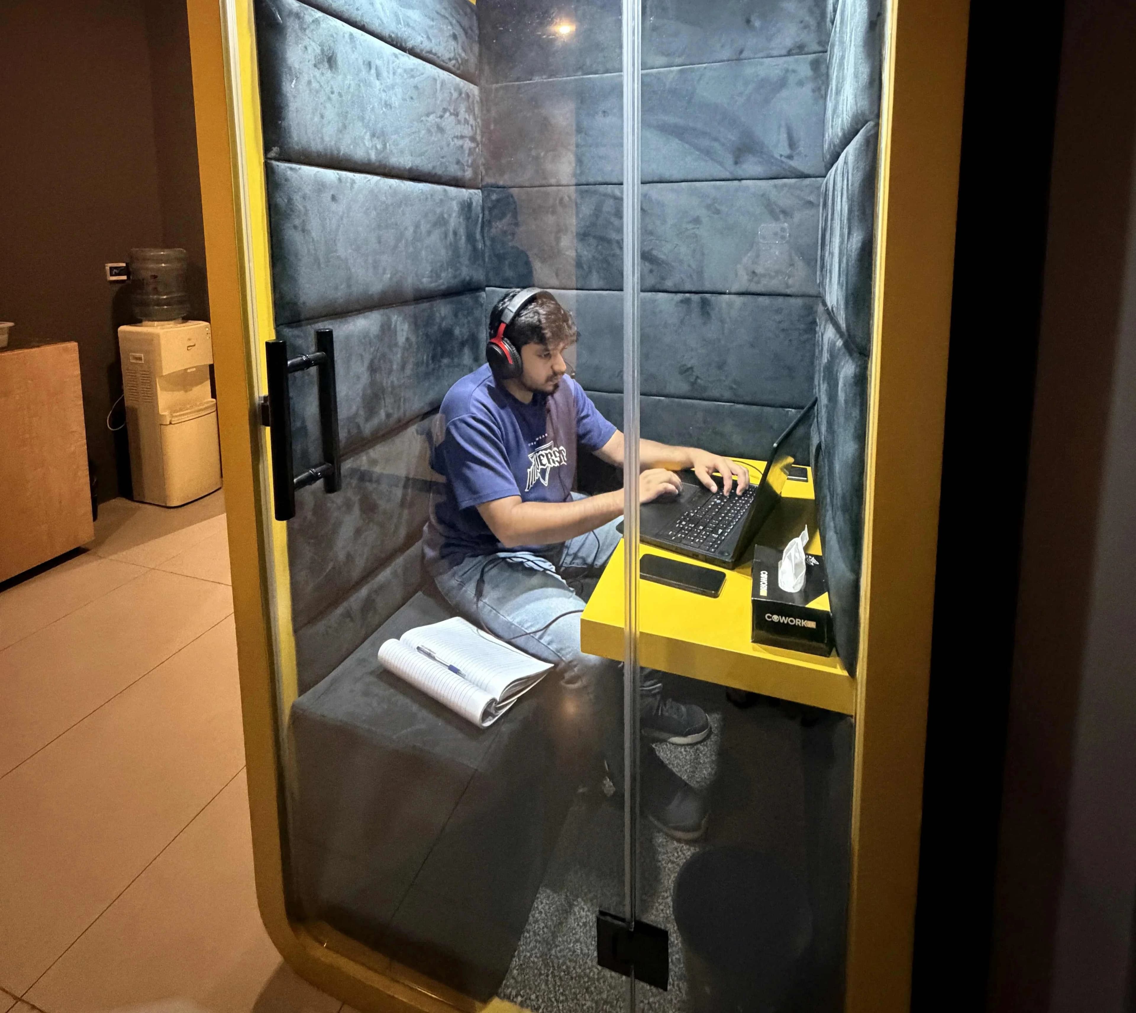 Private focus pod workspace at Cowork24 Islamabad